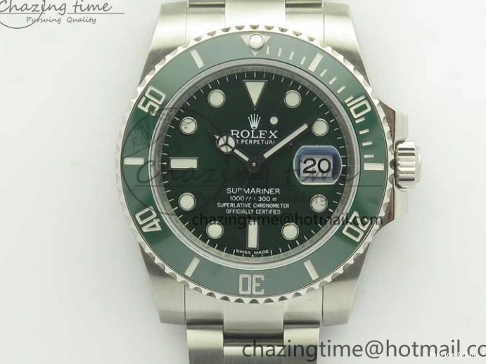 0128 Submariner 116610 LV Green Ceramic DJF 1:1 Best Edition on SS Bracelet SA3135( Free R Cover) Versatile 3357